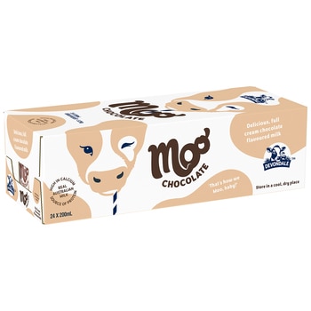 Devondale Moo Chocolate Flavoured UHT Milk 24 x 200ml