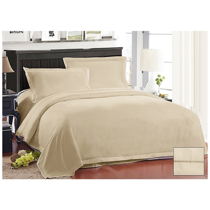 Kingtex American Pima 1000TC Quilt Cover Set Queen - Linen Kingtex American Pima 1000TC Quilt Cover Set Queen - Linen