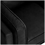 Valencia Artisan Top Grain Leather L-Shape Corner Sectional Lounge Black Color