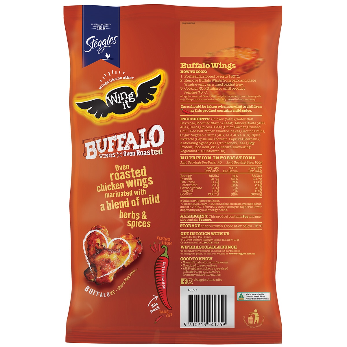 Wing It Chicken Buffalo Wings 2kg