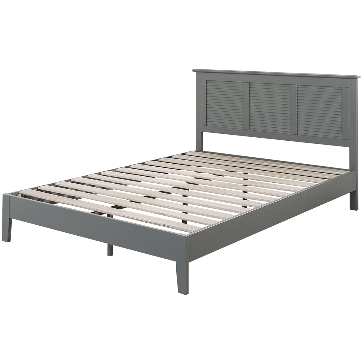 Wooden Grey Panel Bed Frame King (Zinus)