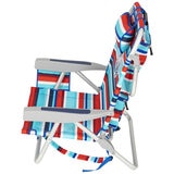 Tommy Bahama 5 Position Aluminium Backpack Beach Chair 2 Pack Royal And Red Stripe