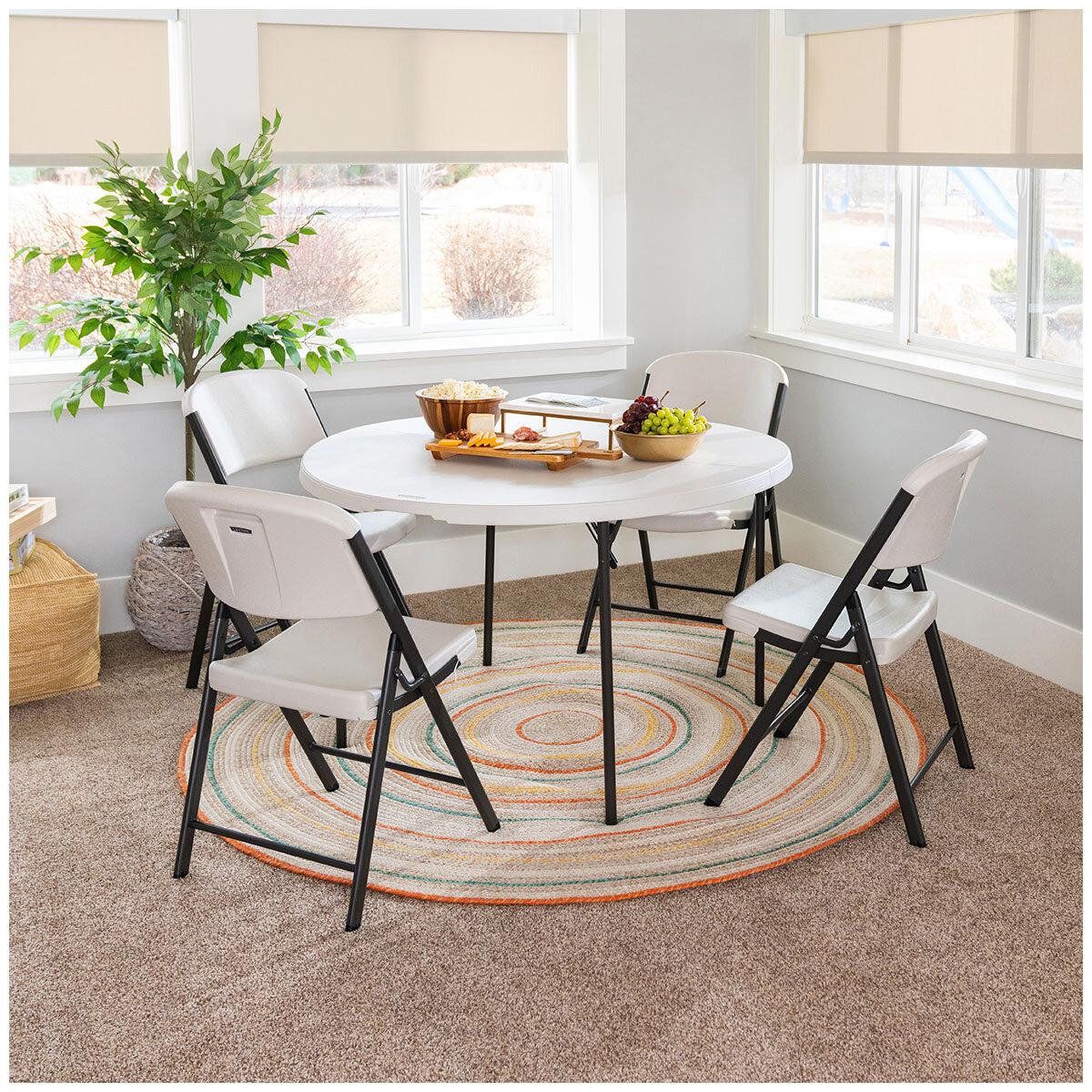 Lifetime Fold In Half Round Table Almond 122cm Costco A