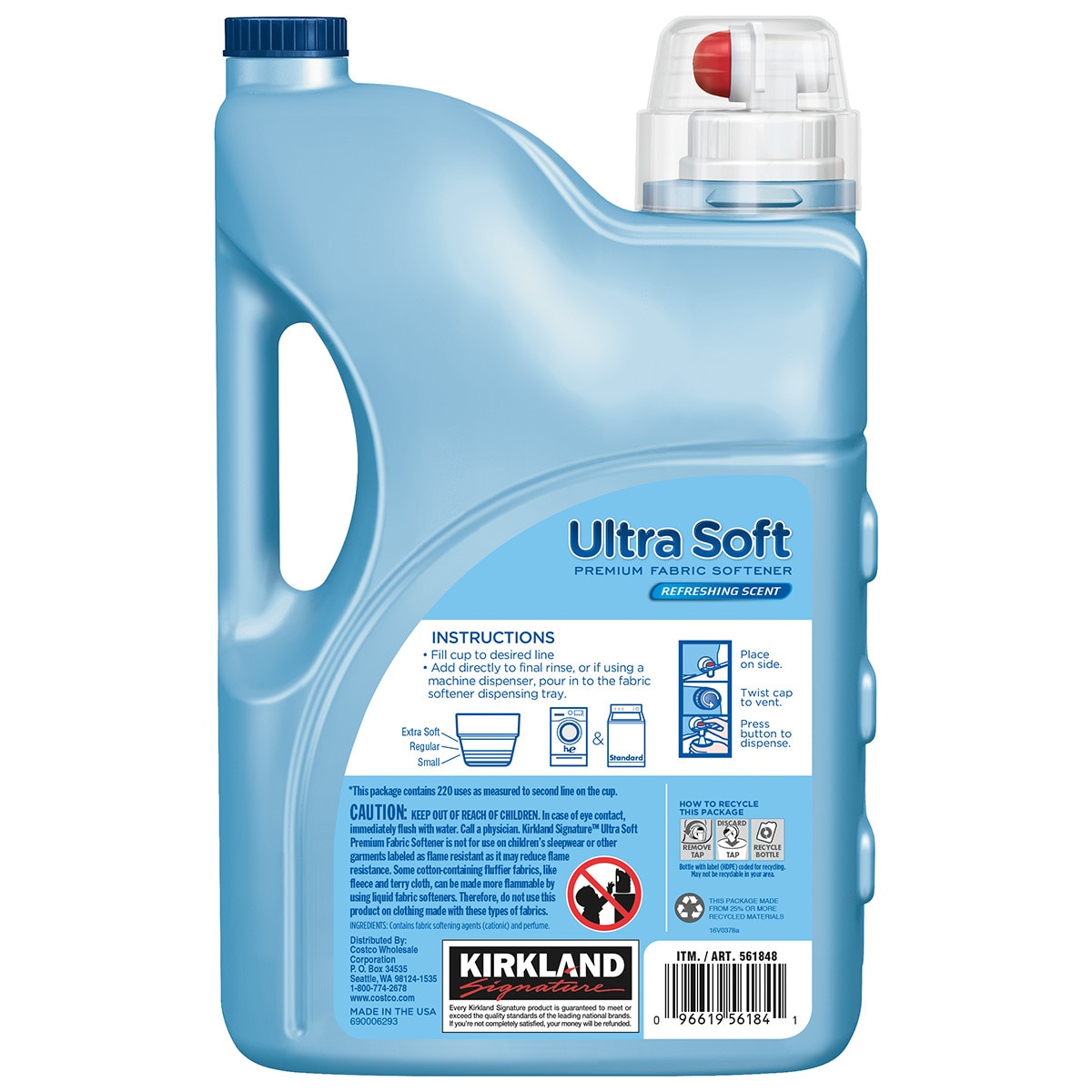 Kirkland Signature Ultra Soft Fabric Softener 5.53L