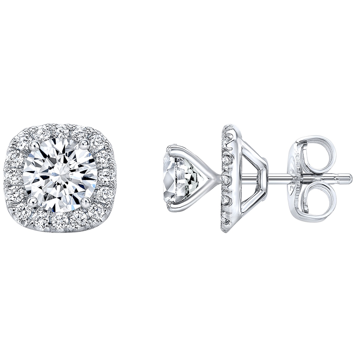 Diamond Earrings with Removable Halo