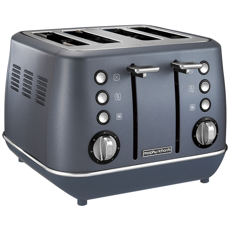 Morphy Richards Evoke Metallics Blue Steel 4 Slice Toaster 240102