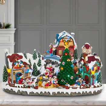 Disney Animated Holiday Village with Music 29.3cm Display Piece