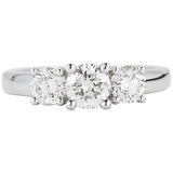 18KT White Gold 1.00CTW Round Diamond Three Stone Ring