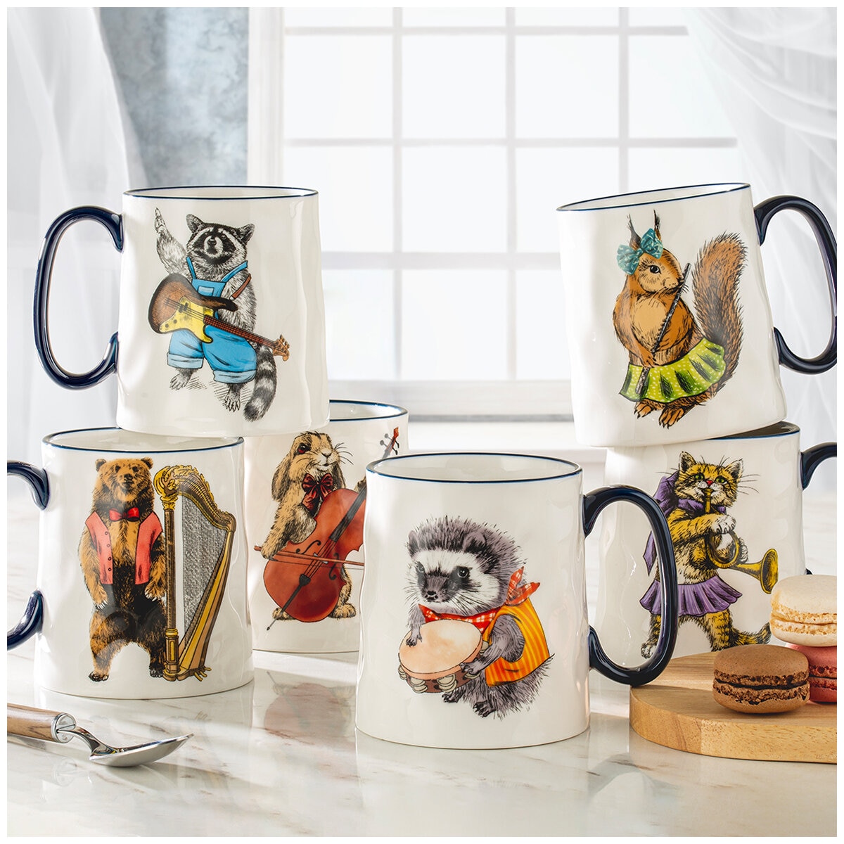 Signature Orchestra Animal Mugs 414mL x 6 Pack