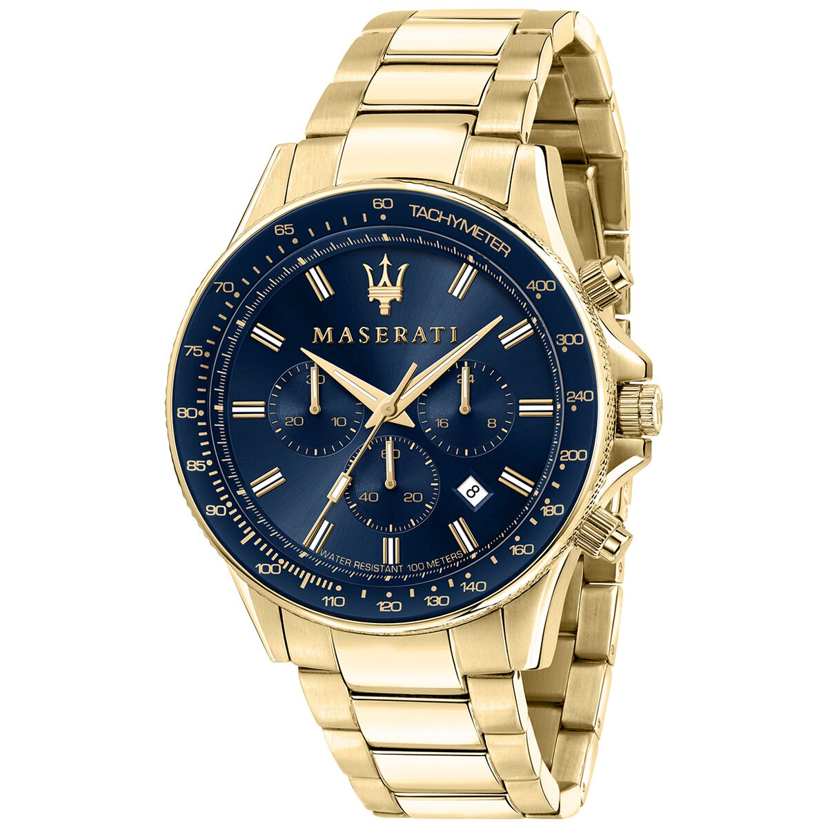 Maserati Sfida Men's Chronograph Watch R8873640008 Gold & Blue