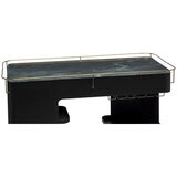 Wine Stash Black & Gold Bar Cart with Marble Top