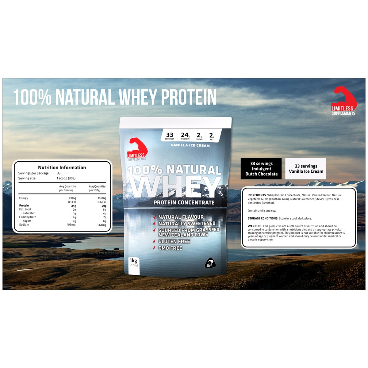 Limitless 100% Natural Whey - Vanilla