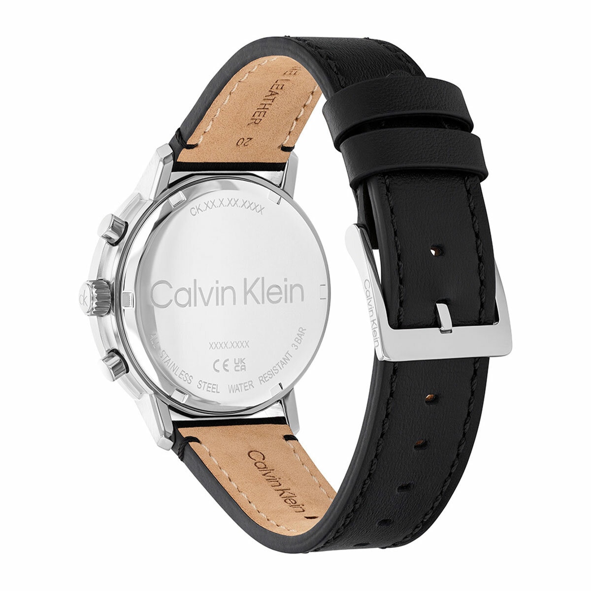 Calvin Klein Gauge Black Leather Blue Dial Men's Watch 25200497 Calvin Klein Gauge Black Leather Blue Dial Men's Watch 25200497