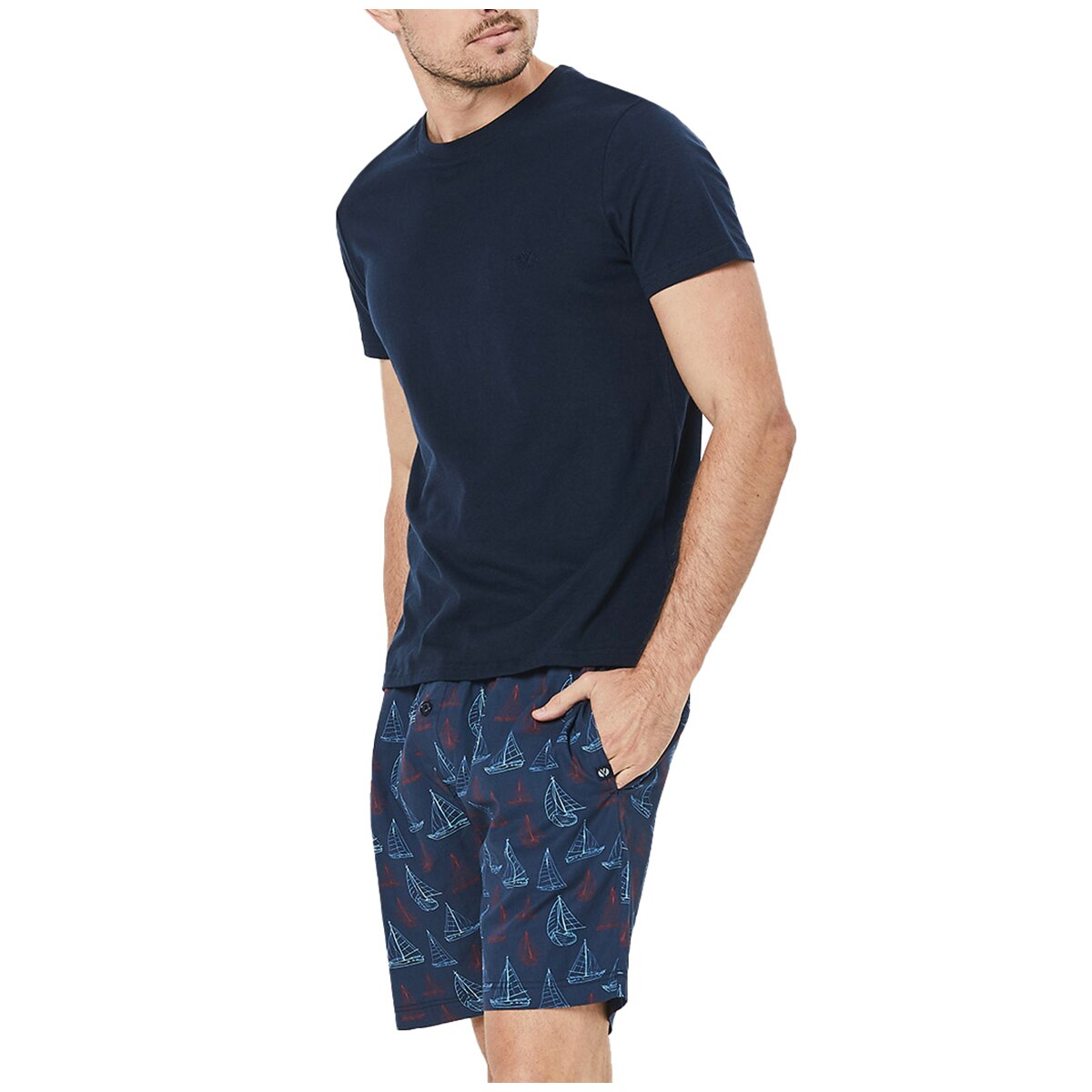 Coast Men's Sleep Set Summer - Navy Boat
