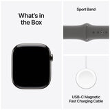 Apple Watch Series 10 GPS + Cellular 42mm Natural Titanium Case with Stone Grey Sport Band S/M