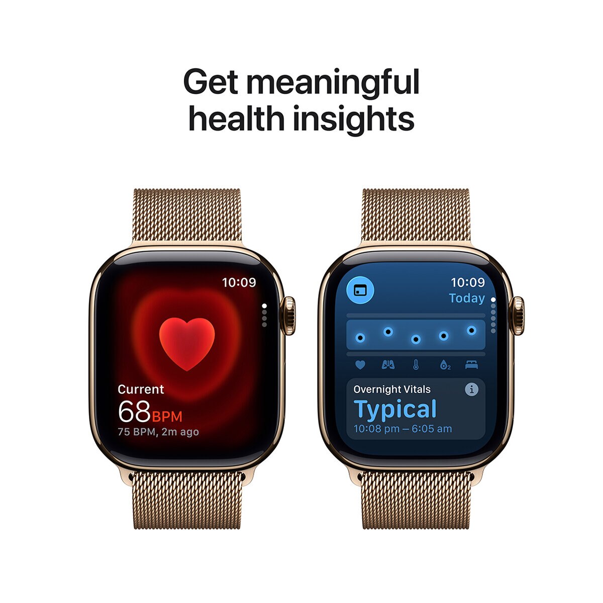 Apple Watch Series 11 GPS + Cellular 46mm Gold Titanium Case with Gold Milanese Loop - M/L