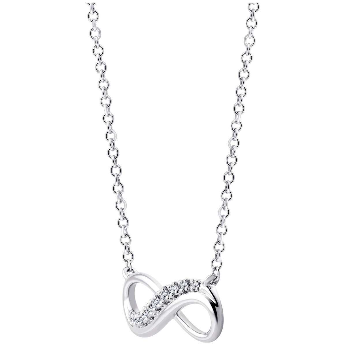 18KT White Gold 0.05ctw Diamond Infinity Pendant
