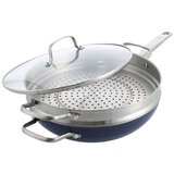 Blue Diamond Wok With Steamer and Lid 30cm