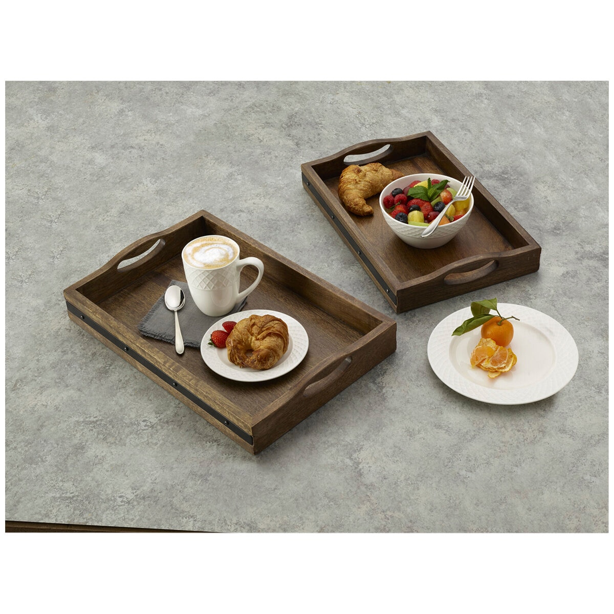 Mikasa Mango Wood Serving Trays 2 Piece Set