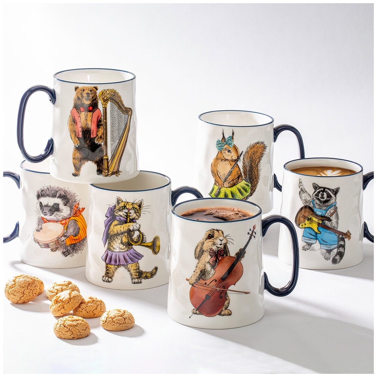 Signature Orchestra Animal Mugs 414mL x 6 Pack