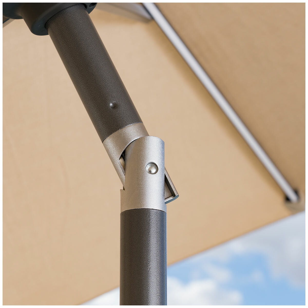 SunVilla Tan LED Market Umbrella 3M