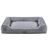 Kirkland Signature Bolster Cuddler Pet Bed Grey Print