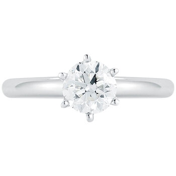 18KT White Gold 0.80ctw Round Solitaire Diamond Ring