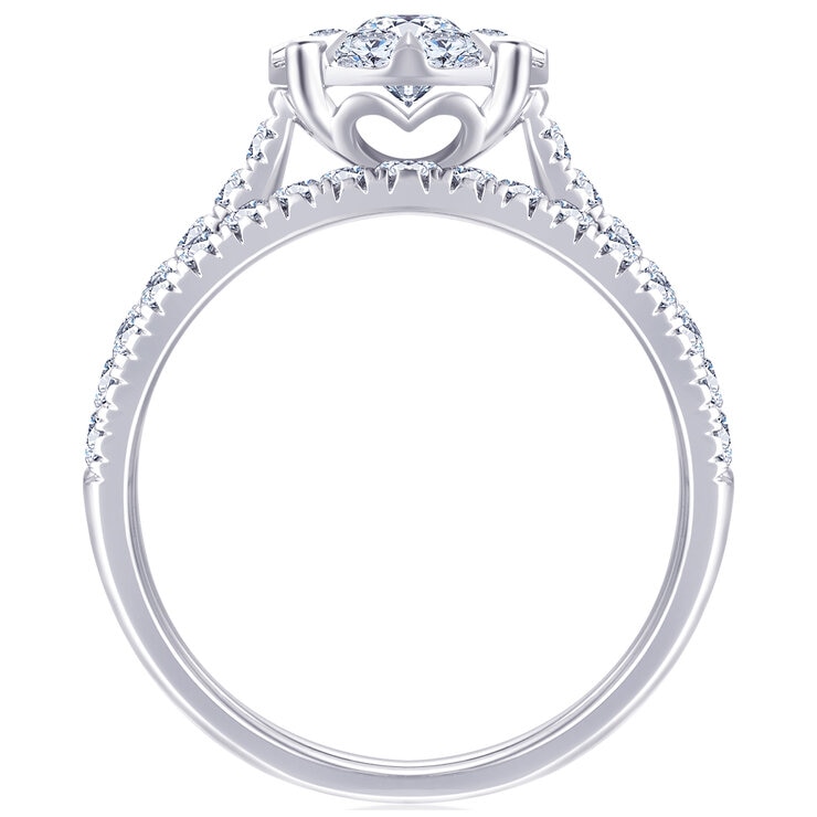 18KT White Gold 1.20ctw Diamond Ring with 0.30ctw centre