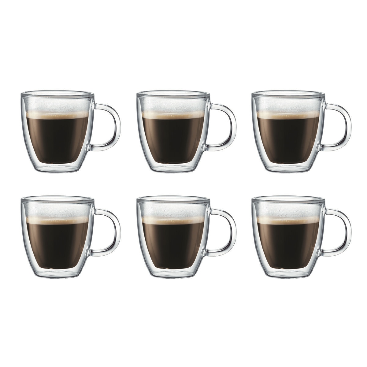 BNUNWISH Double Wall Glass Coffee Mugs 10oz Set of 4