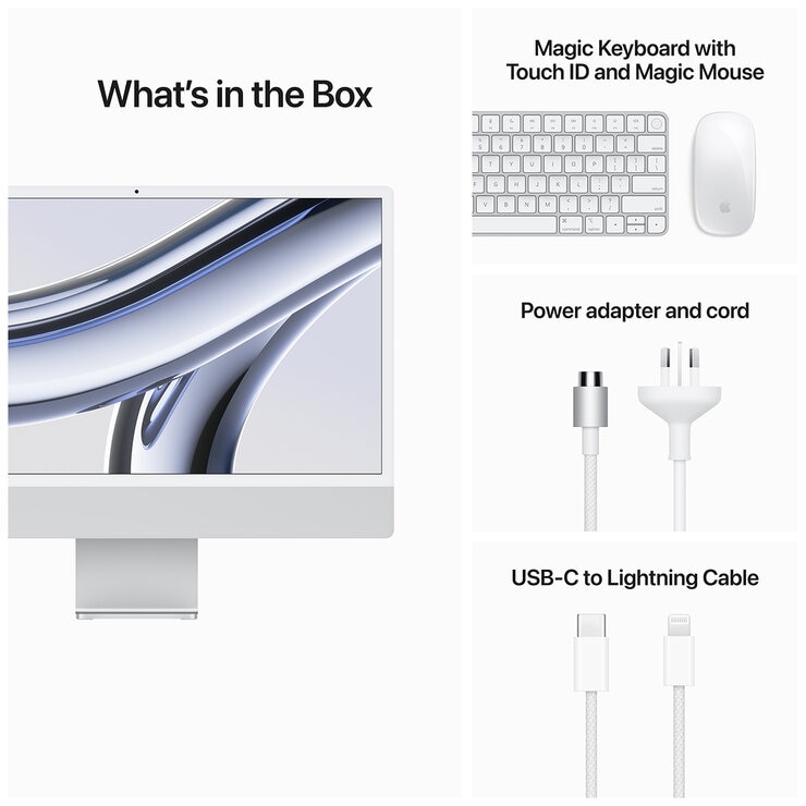 180727-iMac 24 Inch with Retina 4.5K Display, M3 Chip 10-Core GPU 512GB Silver
