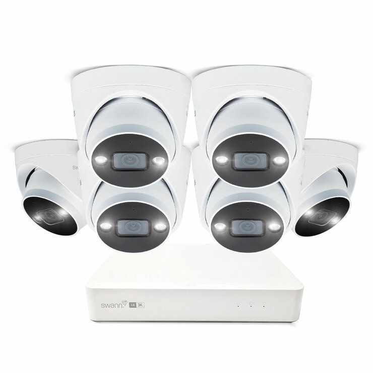 Swann 3K Wired NVR 6 Dome Camera Kit 1TB HDD with AdvancedX Security System and 247 Recording/