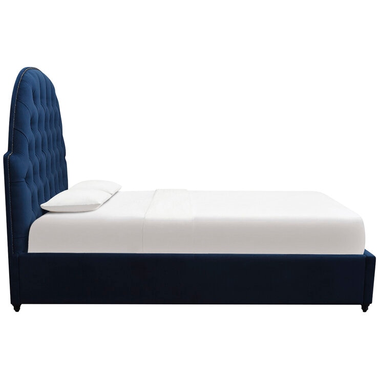 Moran Princess King Bedhead With Encasement With Slatted Base Blue