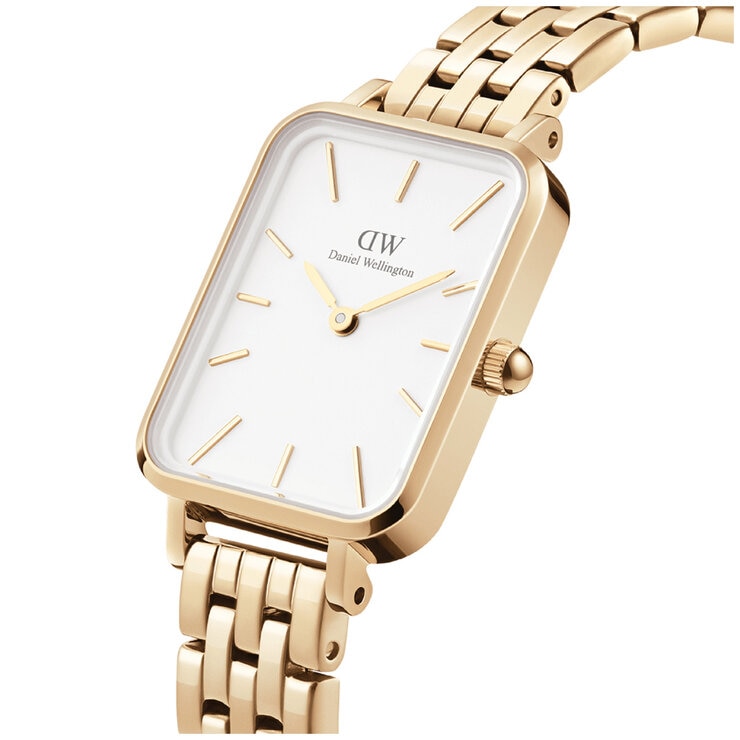 Daniel Wellington Quadro White Dial 5-link Gold Strap Women's Watch DW00100622 Daniel Wellington Quadro White Dial 5-link Gold Strap Women's Watch DW00100622