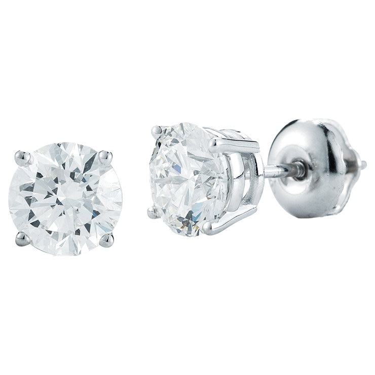 Platinum 1.50ctw Round Brilliant Cut Diamond Earrings