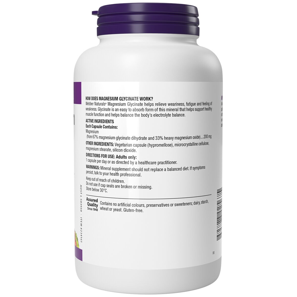 Webber Naturals Magnesium Glycinate 200mg 210 Tablets