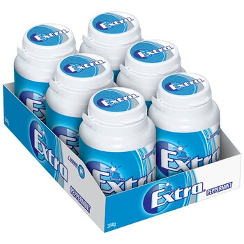 Wrigley's Extra Sugarfree Peppermint Gum 6 x 64g Bottle