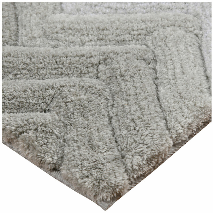 Riviera Homes Chevron Bath Mat 2 Pack Light Grey
