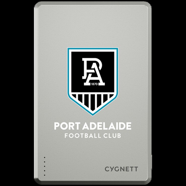 Cygnett 5k Slim Mag Power Bank- Port Adelaide Power CY5371PBCHE Cygnett 5k Slim Mag Power Bank- Port Adelaide Power CY5371PBCHE