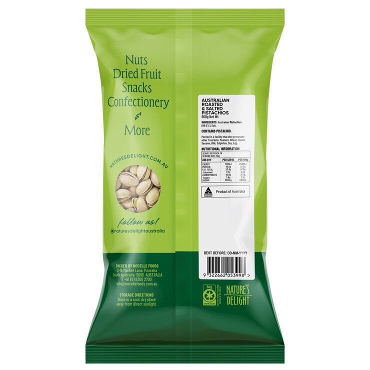 Nature's Delight Inshell Roasted & Salted Pistachios 900g