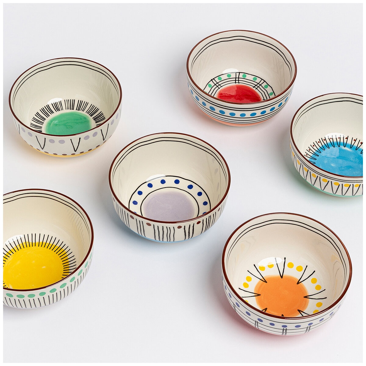 over&back Stardust Stoneware Bowls 6 Piece Set