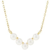 14KT Yellow Gold 4-5mm Cultured Pearl V Shape Necklace