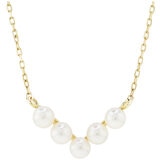 14KT Yellow Gold 4-5mm Cultured Pearl V Shape Necklace