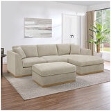 Henredon 4-Piece Fabric Sectional With Ottoman