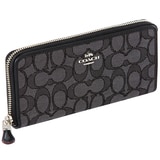 Coach Slim Accordion Zip Wallet - Black