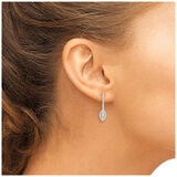 18KT White Gold 0.33ctw Round Diamond Drop Earrings