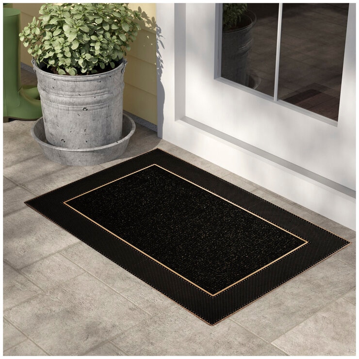 Modern Homes Rain Design Floor Mat 60X90cm Brown