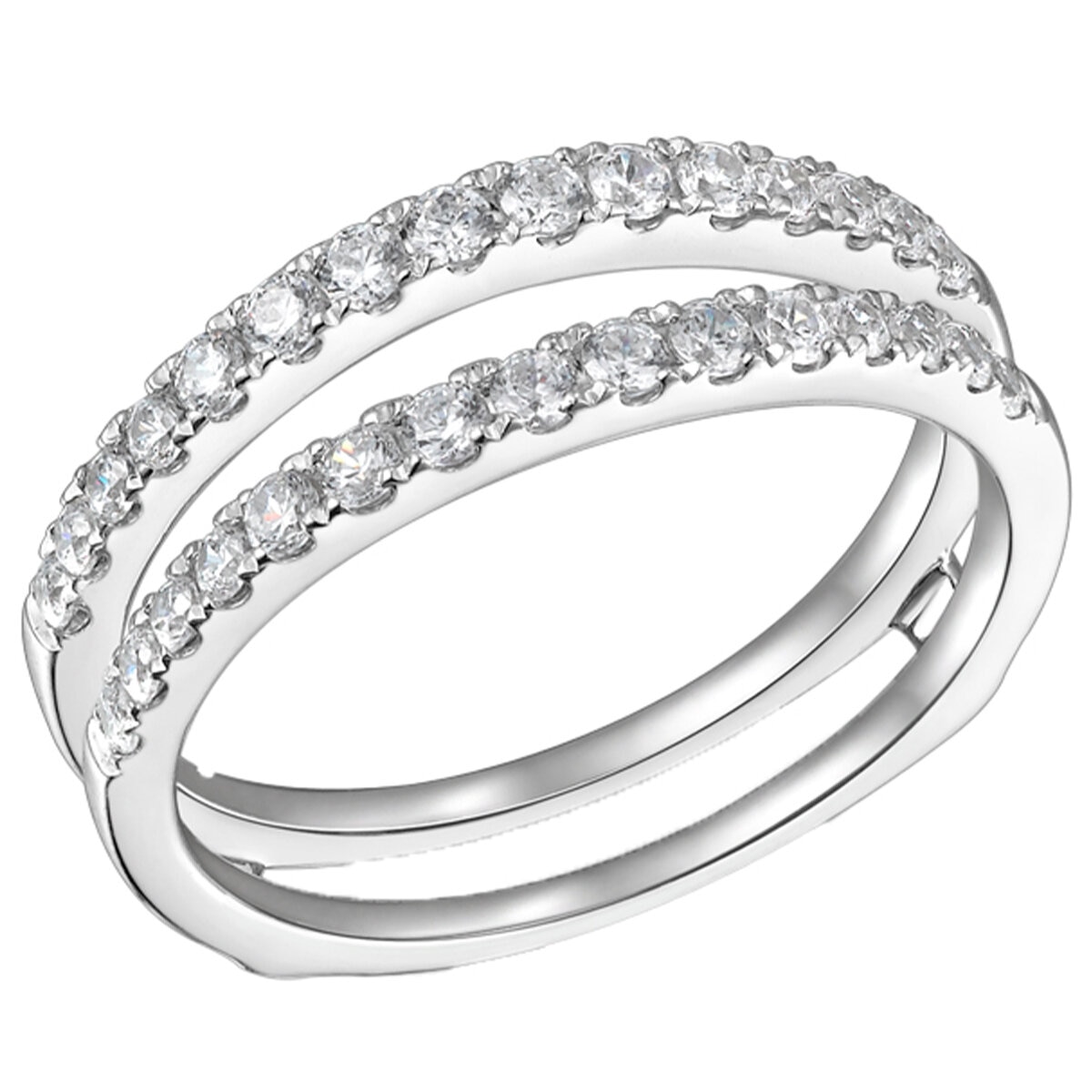 18KT White Gold 1.00CTW Round Brilliant Cut Diamond Bridal Ring Set