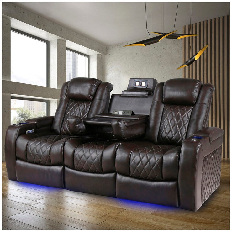 Valencia Home Theatre Tuscany Console Edition 3 Seater Dark Chocolate Valencia Home Theatre Tuscany Console Edition 3 Seater Dark Chocolate
