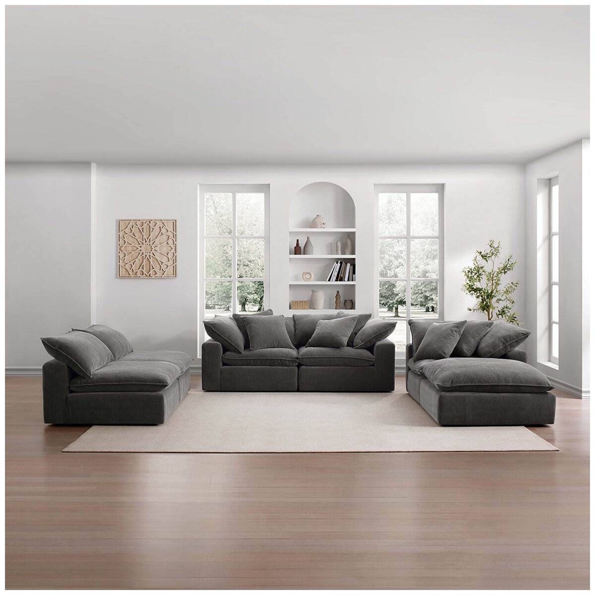 Aiden & Ivy 6 Piece Fabric Modular Sectional
