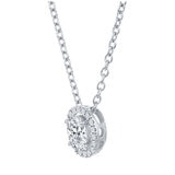 18KT White Gold 0.60ctw Diamond Oval Centre Pendant